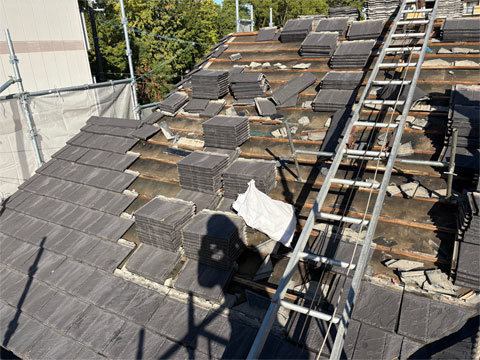 名古屋市での屋根葺き替え工事