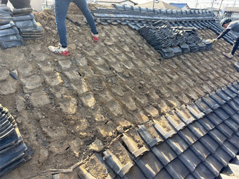 岐阜市での屋根葺き替え工事