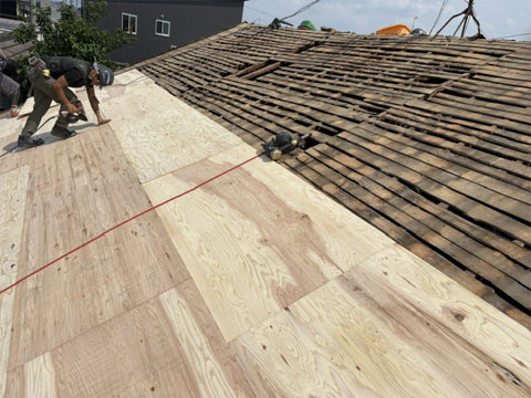 江南市での屋根葺き替え工事